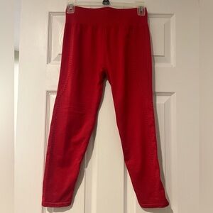 Fabletics red leggings with cut outs